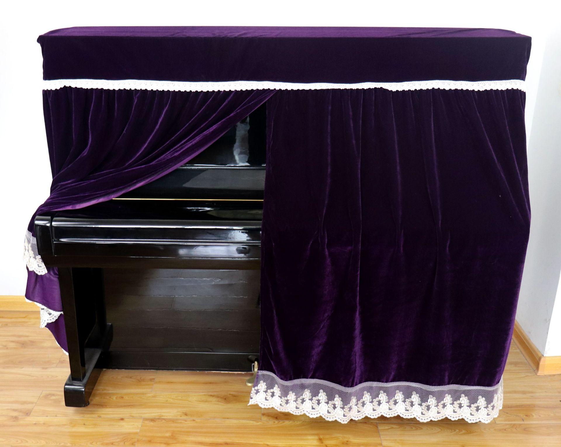 紫金丝绒蕾丝钢琴罩2
