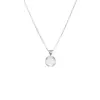 Collar Colgante Redondo de Jade Espuma de Agua Chapado en Plata 925 para Mujer, Cadena para Clavícula de Diseño de Nicho de Lujo Ligero Joyería al por Mayor