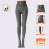 Leggings moldeadores de cintura alta con estampado de espiga, control de abdomen y efecto levantamiento de glúteos, forrados de felpa y engrosados para abrigar, adelgazantes y moldeadores de piernas, mallas de otoño e invierno para mujer