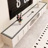 Alfombrilla de Mesa para Mueble de TV de Cuero, Estilo Floral Francés de Lujo Ligero, Impermeable, Resistente al Aceite, Lavable, Camino de Mesa Largo, Mesa de Café para el Hogar, Alfombrilla para Zapatero