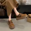 Zapatos Birkenstock de suela gruesa de cobertura total para mujer, nuevo estilo otoño 2026, para personas bajitas, slip-ons cómodos, mocasines de plataforma