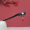 Grampo de Cabelo de Garça Voadora Estilo Antigo Grampo de Cabelo de Ébano Sintético Acessórios Hanfu Novo Estilo Chinês Grampo de Cabelo Cheongsam Joias Atacado para Mulheres