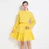 Fotos Reales de Ropa de Mujer para Exportación - Conjunto de Dos Piezas Estilo Palacio Retro Francés, Moderno Conjunto de Vestido con Cuello Alto y Encaje