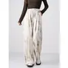 Nuevos pantalones de pierna ancha para mujer de otoño e invierno, pantalones rectos holgados estilo coreano, pantalones largos deportivos casuales tie-dye para adelgazar