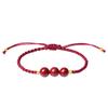 Pulsera de Plata de Ley S925 con Cinabrio y Perlas de Arena Dorada Púrpura, Pulsera Tejida con Hilo Rojo para Mujer, Regalo Estilo Chino para el Día de la Madre