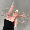 Nuevo marco de gafas ovaladas para miopía para mujer, estilo pequeño fragante, retro, color metal cambiante, marco pequeño, moda, espejo liso