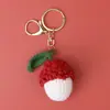 Llavero de Lana Tejido a Mano Fruta Uva Caqui Aguacate Colgante de Bolso Joyería Regalo