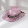 Accesorios Vintage Turquesa Transfronterizos, Sombrero Vaquero Occidental, Sombrero de Sol de Moda Ancho de Ala Personalizado de Metal Marrón Estilo Americano