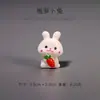 Conejito Blanco Escritorio Computadora Linda Decoración Resina Micro Paisaje Mini Figura Dibujos Animados Juguete Infantil