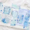 Adesivos de Papel Traço Pet, Série Floração Chuvosa, Material DIY para Scrapbook de Colagem, Adesivos Decorativos, 10 Folhas, 6 Designs