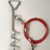 Cadena para Perro de Acero Inoxidable 304 con Estaca Resistente para Perros de Trabajo Grandes y Medianos, Adecuada para Uso en Césped y Terreno Duro