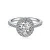 Joyería de Fábrica Juego de Tres Piezas de Aretes, Anillo y Collar de Plata S925 con Diamante Amarillo Incrustados con Circonita Ovalada Joyería Transfronteriza Europea y Americana