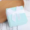 Nueva caja de joyería con lazo caja de regalo para collar, anillo, pendientes caja de embalaje para joyería en stock venta al por mayor