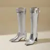 Botas de Cano Alto Apontadas para Outono/Inverno, Tamanhos 34-46, com Solado de Borracha, Antiderrapantes, Zíper Traseiro, Versáteis para Tamanhos Maiores, Botas Femininas Estilo Martin para Venda Transfronteiriça