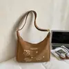 Bolsa de Dumpling Estampada Casual de Grande Capacidade para Mulheres 2025 Nova Tendência Bolsa de Ombro para Estudantes Bolsa Transversal Versátil Estilosa