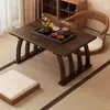 Nova mesa de chá estilo chinês, inspirada no Zen, adequada para assentos na janela, tatames, varandas e como mesa de chão; material compósito ecológico, mesinha de chá para uso doméstico
