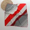 Pañuelo Cuadrado Pequeño de Seda Simulada, Pañuelo para el Cabello, Pañuelo Decorativo para Camisa, Rayas Geométricas, Pañuelo de Seda Versátil, Pañuelo Estampado para Ropa de Trabajo