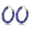 Brincos de Argola com Glitter Transfronteiriços da Amazon Brincos de Argola Envoltos com Strass Joias da Moda para Mulheres Presente de Feriado