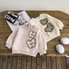 Moletom Estilo Coreano para Meninas Primavera e Outono Novo Estiloso Borboleta Tridimensional Infantil Manga Longa Roupa Infantil Tendência Top Solto para Meninas