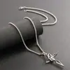Colar Cruz Europeu e Americano Masculino Aço Titânio Cor Duradoura Hip Hop Estilo Quente Alto Padrão Versátil Simples Personalidade Colar Acessórios Femininos