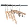 Cabides de Madeira Maciça Não Pintados, Cabides Específicos para Lojas de Roupas de Madeira, Cabides de Madeira Natural Femininos, Cabides para Calças Atacado, Antiderrapantes