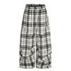 Pantalones Casuales de Estilo Retro Americano a Cuadros con Pliegues y Cordón, Estilo Scimitar para Hombres y Mujeres, Nuevos Pantalones Largos Holgados de Paracaidista para Otoño, Pantalones Largos de Calle