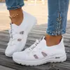 Zapatos Casuales Nuevos para Mujer, Zapatos Transpirables de Tejido Volador, Zapatos de Malla Poco Profundos Cómodos para Mujer, Zapatos Individuales Ligeros sin Cordones