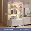 Estantería con Armario de Puerta, Estantería Escalera, Estante de Esquina Integrado en Pared para Sala de Estar, Estante de Piso para Snacks, Estantería de Supermercado