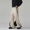 Pantalones Casuales de Retazos para Hombre de Marca de Tendencia de Alta Gama Americana Pantalones Básicos de Pierna Recta de Color Sólido Pantalones Largos Versátiles de Alta Calle