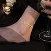 Tobillera de Gipsófila con Diamante Blanco Moda para Mujer Lujo Ligero Sentido de Diseño de Nicho Estilo Ins Joyería de Pie Sexy Brillante