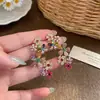 Pendientes de Flor de Circonita Super Brillantes de Dopamina Coloridos Lujo Ligero Gama Alta Exquisitos Pendientes de Botón Sentido del Diseño Joyería de Oreja de Moda