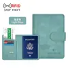 Bolsa de Pasaporte Rfid Transfronteriza Funda Protectora Antirrobo para Pasaporte Hebilla Bolso para Documentos Holder de Pasaporte de Viaje de Cuero de Pu