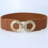 Cinturón elástico con hebilla en forma de 8 para mujer, cinturón ancho decorativo de moda, accesorio versátil para faldas, chaquetas acolchadas, modelado corporal