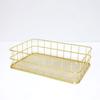 Cesta de Almacenamiento Inferior de Malla de Hierro Oro Rosa Nórdico Contenedor de Lápices Cesta de Acabado para Almacenamiento de Oficina Cesta para Artículos de Papelería Cesta de Almacenamiento de Metal