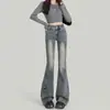 Jeans Micro-Acampanados para Mujer 2025 Tendencia Versátil Nuevos Otoño e Invierno Cintura Alta Adelgazantes Petite Pantalones Acampanados