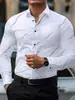 Camisa de Manga Larga para Hombre de Comercio Exterior Europeo y Americano Líneas Irregulares Geométricas Moda Casual de Negocios Top Versátil Mayoreo