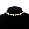 Collar de corazón geométrico de metal de moda con accesorios europeos y americanos para mujer, nuevo collar distintivo con cadena de clavícula.