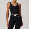 Chaleco Deportivo Ajustado Color Block con Sensación Nude Espalda Descubierta para Mujer Chaleco de Yoga Ropa de Fitness Ropa Exterior Top Deportivo Procesamiento Personalización