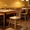 Silla de comedor nórdica de madera maciza con respaldo, silla moderna simple para comedor del hogar de madera de cerezo, silla Windsor