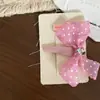 Nuevo pasador de pinza BB para cabello de niños con lazo de pedrería de lunares, pinza lateral, pinza para fleco