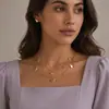 Collar con colgante de mariposa geométrico de moda transfronteriza europea y americana, colgante de cuentas de cobre simple para mujer, collar multicapa
