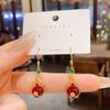 Nuevos Pendientes Festivos Largos Exquisitos de Estilo Chino Rojo Pendientes de Gancho para la Oreja Nicho Avanzado Simples Elegantes Pendientes de Celebridad de Internet