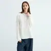 Camisa Henley Casual de Manga Longa Mistura de Liocel e Linho Yutang Estilo Old Money Cor Sólida Solta Relaxada