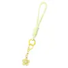 Lanyard para Teléfono de Flor de Cerezo de Resina Llavero de Flor Colorido Colgante Cuerda Trenzada de Color Sólido para DIY Colgante Anti-Pérdida Venta al por Mayor