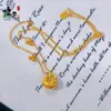 Colar com Pingente Pequeno da Sorte Estilo Antigo Banhado a Ouro Gelo Triturado com Frutas Abundantes, Corrente para Clavícula com Design Retrô, Joias Estilo Chinês