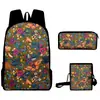 2025 Nuevo Producto Transfronterizo Elemento Mariposa Impresión Digital 3D Mochila Bolsa Escolar Mochila Bolso Cruzado Estuche Lápices DIY
