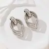 Pendientes Geométricos Metálicos Multicapa Exagerados Transfronterizos, Pendientes de Botón de Lujo Ligero de Nicho, Accesorios para Orejas de Mujer con Diseño Vintage