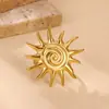 Joias Transfronteiriças Europeias e Americanas Anel Aberto de Sol em Aço Inoxidável Moda Simples Luxo Leve Personalidade Joias de Alto Padrão Atacado