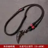 Pingente de Dente de Lobo de Obsidiana Natural para Homens, Pingente Ousado na Moda, Colar de Amuleto da Sorte Presente Atacado