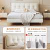 Cama Tongyu de Cuero Vacuno de Primera Capa Especial Estilo Crema Puff Cama de Cuero Simple Lujo Ligero Moderno Nórdico Doble Dormitorio Principal Cama de Cuero